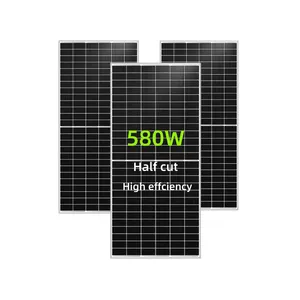 认证太阳能电池板供应商550W 600W 660瓦半电池光伏模块Placa太阳能电池板能源系统价格