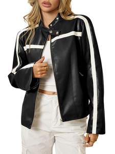 Chaqueta de Cuero para Mujer de Alta Calidad al por Mayor, Diseño Personalizado, Manga Larga, Transpirable, para Exteriores - Product Image 6