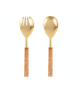 Cuillère à dessert et à thé en laiton doré à poignée de conception simple pour ustensiles de cuisine maison et hôtels serveur à salade de table prix bon marché - Product Image 1