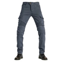 Pantalon en jean de moto entièrement doublé pour hommes Pantalon de moto renforcé d'hiver à motif solide