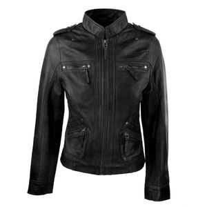 High-Quality Women Motorcycle Leather <b>Jacket</b> Slim Fit Cowhide Leather <b>Jacket</b> Stylish Design Women Leather <b>Jackets</b> Zipper <b>Jackets</b> - Product Image 4