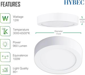 Hybec-Nhôm Dẫn Ánh Sáng Trần 6W 12W 20W 24W Hiện Đại Khu Dân Cư Đèn Trần Cho Phòng Tắm Nhà Bếp Hiệu Quả Bền Chiếu Sáng - Product Image 2