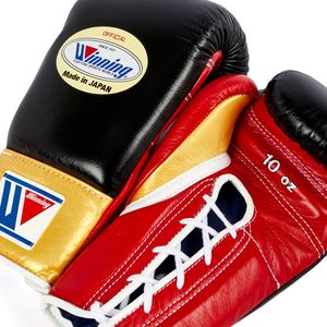 Guantes de boxeo ganadores con cordones personalizables de alta calidad cuero genuino multicolor gancho ajustable Cierre de bucle artes marciales - Product Image 3