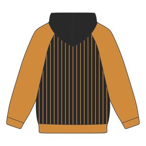 Sweat à capuche Alpha APA brodé Premium Black & Old Gold Raglan Sleeves Pinstripe Design Greek Fraternity Apparel Divine Nine 190X - Product Image 3