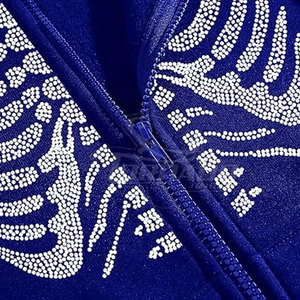 El mejor Material de tela suave, sudaderas con capucha con logotipo personalizado, diamantes de imitación, patrón de impresión de estilo diferente, cuello con capucha, venta al por mayor, Etiqueta Privada - Product Image 4
