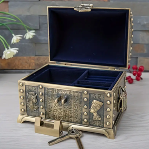 White Printed Metal <b>Jewellery</b> Box Elevate Your Collection With Our Stylish Jewelry Boxes Metal Jewelry Boxes Wholesale - Product Image 4