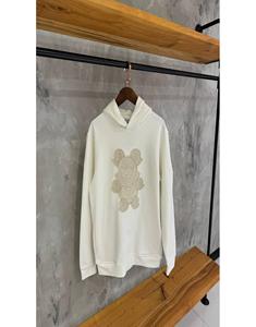 เสื้อฮู้ดตัวใหญ่สำหรับผู้ชายและผู้หญิงสีขาวล้วนสำหรับฤดูหนาวทรงหลวม3D แบบกรดไซส์ใหญ่พิเศษออกแบบโลโก้ได้ตามที่ต้องการ - Product Image 1