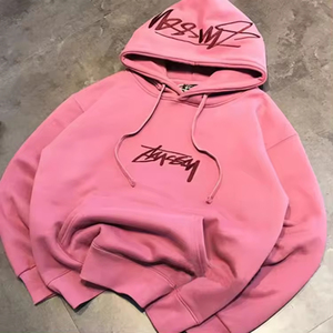 Haute qualité femmes surdimensionné coton pull sweat broderie personnalisée polaire graphique à capuche Streetwear lavé - Product Image 5