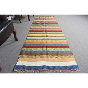 Alfombra de 2.7x8.5 pies, Alfombra Turca Vintage, Alfombra de Lana Marrón Ombré - Product Image 3