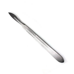 Manche de scalpel n°4 en acier inoxydable Kit de chirurgie avec 4 instruments chirurgicaux réutilisables pour applications à grandes lames - Product Image 1