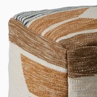 Pouf décoratif multicolore bohème carré en corde de polyester pour intérieur/extérieur - Fait main, mobile, marque MITTAL TEXTILE
