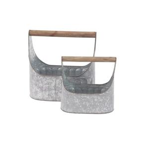 Support de rangement ovale décoratif en acier inoxydable gaufré rustique, écologique, avec poignée, compatible lave-vaisselle, pour ustensiles de cuisine et salle à manger - Product Image 4