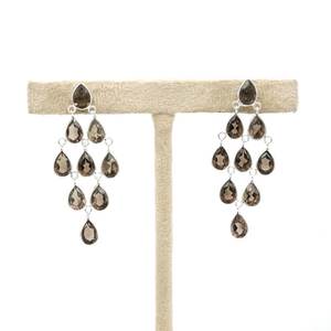 925 Sterling Silver <b>Fine</b> <b>Stud</b> <b>Earrings</b> Handmade Gift for Her-Natural Smoky Quartz Silver Jewelry with Gemstone E0008-GS - Product Image 3