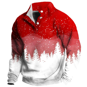 Sudaderas Personalizadas 2023 con Gráficos Sublimados, Media Cremallera, Tejido Grueso, 100% Algodón, con Bordado 3D, Diseño Navideño - Product Image 1