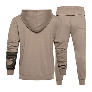 Survêtement à glissière avec veste à capuche Survêtement d'entraînement à glissière pour coureurs Survêtement à glissière en polyester avec pantalon de jogging - Product Image 2