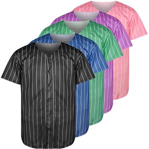 Camiseta de Béisbol Infantil OEM, Logotipo Bordado Personalizado Barato, Diseño de Franjas Sublimadas, 100% Poliéster Transpirable - Product Image 3
