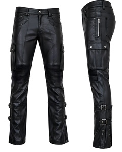 Pantalones de Motociclista para Hombre, Ligeros, de Cintura Alta, Estilo Urbano, con Cierre de Cremallera, Impermeables, de Cuero - Product Image 1