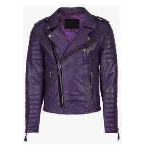 Veste en cuir enduit pour homme aux couleurs magnifiques, col montant, respirante, légère, durable, réversible, coupe-vent à l'avant - Product Image 3