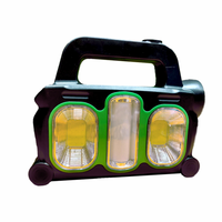 Vente en gros bleu vert portable IP54 lampe de poche LED rechargeable avec chargeur de panneau solaire LED COB fonction batterie externe batterie solaire