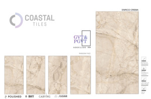 Azulejos de porcelana pulida ENRICO CREMA de 9mm, 600x1200MM/24X48, diseño clásico moderno, azulejos de ladrillo refractario Premium certificados-CE - Product Image 2