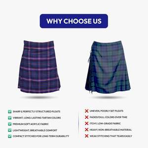 Kilt écossais universel pour hommes, motif tartan bleu foncé, en laine respirante, best-seller 2026 - Product Image 4
