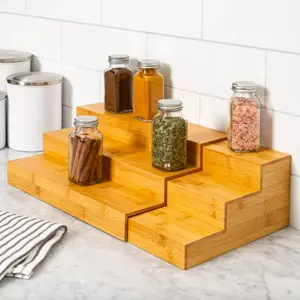 Multipurpose wooden spice display tray cheapest price wood kitchen organizer rack from Vietnam supplier