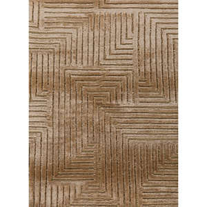 Alfombra Azalea Gold de Lana y Seda de Bambú Anudada a Mano, 10 mm de Grosor, Patrón Geométrico Abstracto, Rectangular, para Pasillo, Uso Doméstico - AIWB-3059 - Product Image 3