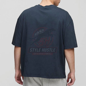 Créez votre propre t-shirt effet soleil délavé, col rond, t-shirt streetwear pour homme - Product Image 2