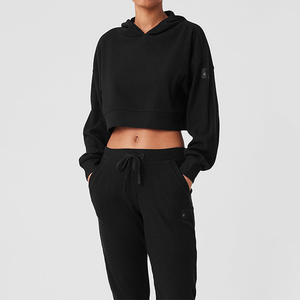 ชุดโยคะสตรีไซส์ใหญ่พิเศษแขนกุดแห้งเร็วระบายอากาศได้ดีพิมพ์โลโก้บนเอวทรงหลวมมีฮู้ด - Product Image 5