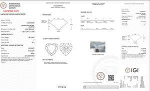 1.89ct Heart Cut Lab-Grown Diamond IGI Certified F Color VS1 Clarity Lab-Stone - Product Image 5