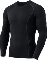 Chemises de compression à manches longues respirantes pour hommes, sous-vêtements de sport, couche de base, équipement d'hiver, t-shirt de course en spandex/polyester