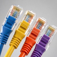 Kabel Patch Ethernet UTP Cat6 RJ45 8P8C 24AWG 26AWG 28AWG Tembaga Terpilin PVC LSZH 0.5m 1m 2m 5m Dapat Disesuaikan