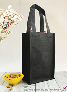 Ecológico personalizado yute Juco lienzo botella de vino bolsas de transporte de fabricante indio - Product Image 3