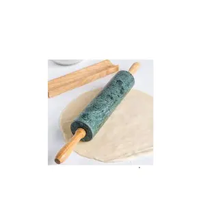Ensemble de rouleaux à pâtisserie en marbre en bois pour rouler la farine avec support en bois et taille personnalisée prix bon marché - Product Image 1
