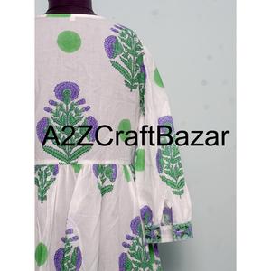 Robe décontractée en coton à col en V de qualité supérieure pour femmes, impression numérique, taille naturelle, occasion de fête, lavable, disponible en gros - Product Image 6