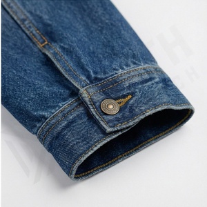 Veste en jean décontractée personnalisée pour hommes, grandes tailles, 100% coton, option logo sur le devant, respirante, veste d'hiver - Product Image 6