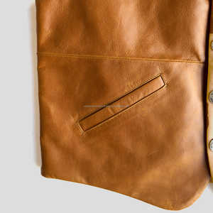 Chaleco de cuero de invierno duradero para hombre, diseño de la mejor calidad, éxito de ventas, chaleco de cuero para hombre - Product Image 6