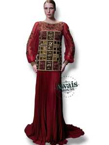 Elegante Vestido de Noche Largo con Lentejuelas Bordadas Color Durazno, Estilo Imperio, con Lazo, Vestido de Fiesta de Boda Árabe de Lujo con Cuentas para Mujer - Product Image 2