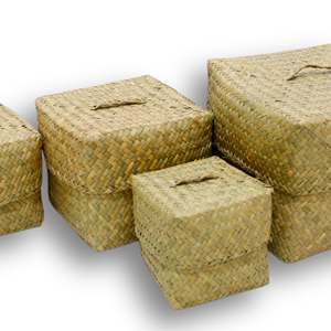 Cestas de Almacenamiento Multifuncionales Hechas a Mano de Jacinto de Agua y Pasto Marino Artex Dong Thap, Artesanía Natural de Vietnam - Product Image 4