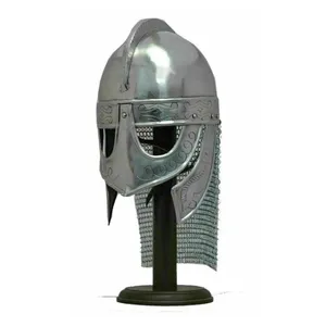 Kwaliteit Middeleeuwse Viking Helm Norman Knight Battle Met Ketting Mail Helm Kerst Kostuum Voor Groothandel Helm