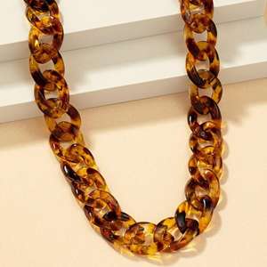 Résine grosse chaîne collier acrylique surdimensionné déclaration bijoux audacieux collier élégant bijoux pour femmes accessoires de fête - Product Image 2