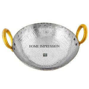 Utensilios de cocina de forma redonda chapados en oro de alto grado de aluminio fundido de aspecto brillante Uso de utensilios de cocina Kadhai DE LA India a un precio impresionante - Product Image 4