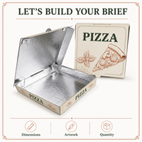 Boîte à pizza personnalisée avec logo imprimé et doublure en aluminium, options de couleur et de taille OEM pour l'emballage alimentaire à emporter et la livraison