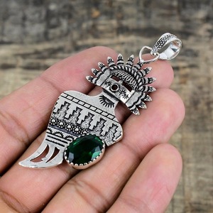 Bijoux Pour Femmes Argent Style Boho Pendentif Bijoux Argent Sterling 925 Vert Onyx Gemstone Tendance Pendentif Fait Main Cadeau Pour - Product Image 4