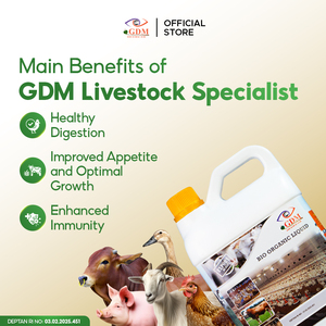 GDM Bio Liquide Organique 2 Litres Additif Alimentaire Probiotique Acides Aminés et Vitamines de Qualité Alimentaire pour Bovins, Volailles, Chèvres – Soutien à la Croissance - Product Image 5