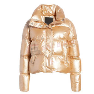 Veste d'hiver élégante pour femmes avec col montant manches longues tissu résistant à l'eau-doublure en nylon respirant - Product Image 1