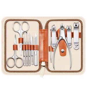 Ensemble de manucure et de pédicure professionnel en acier inoxydable Kit de toilettage pour la maison et le voyage pour hommes et femmes par ANAAIF - Product Image 1