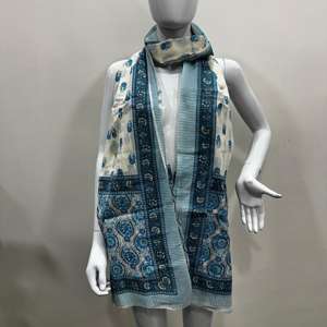 Écharpe en coton, châle, dupatta, dupatta en coton imprimé ethnique fait à la main pour femmes, étole d'été, dupatta indien imprimé pour femmes - Product Image 3