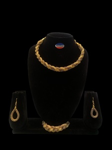 Conjunto de collar y pulsera de cadena de eslabones de malla de moda para bodas y fiestas Regalo de boda y fiesta - Product Image 3