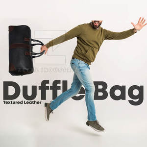 กระเป๋าทรงดัฟเฟิลกับซิบปิดหนังลำลองคุณภาพสูงออกแบบได้ตามสบายสำหรับยิมและการเดินทาง - Product Image 6